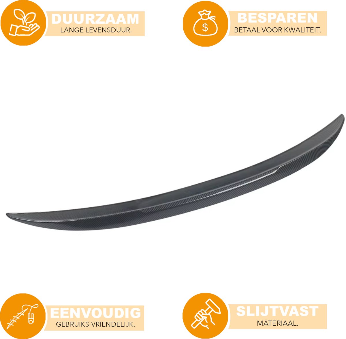 Kofferbak Spoiler - Carbon Fiber Look - Voor BMW 5 Serie F10 (2010-2016) - M Stijl - Auto Accessoires