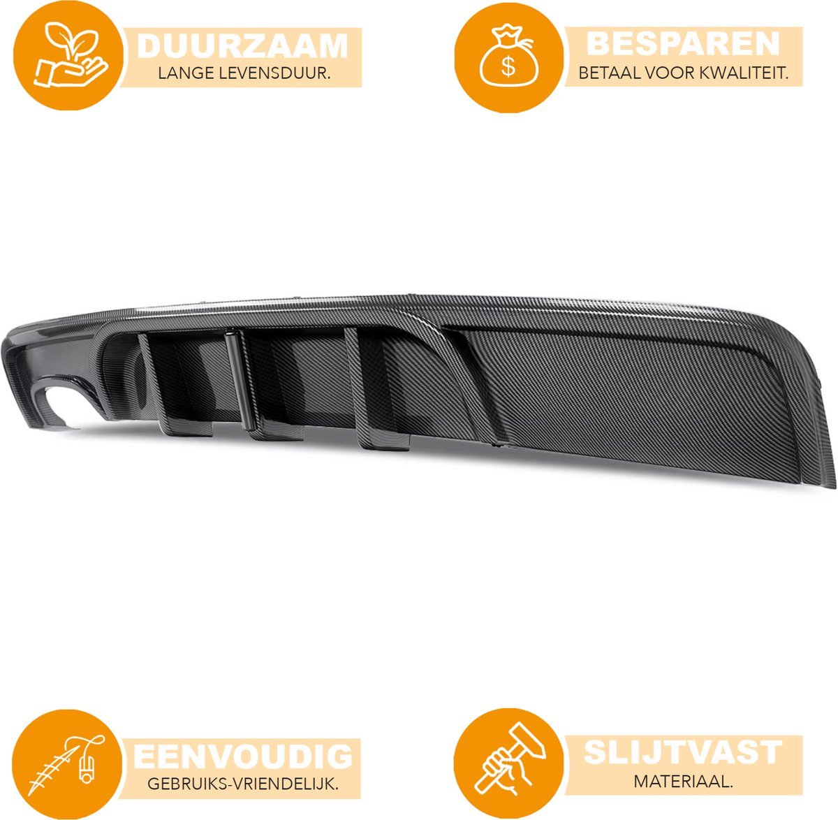 Diffuser Kit Dravon - Achterdiffuser Bumper Deluxe - Voor BMW 1 Serie E82 Coupe 135i M Sport - Carbon Look F1 Stijl - Auto accessoires