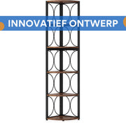 6-laags Hoek Boekenkast - Boekenplank - Wandplank - Boekenrek - Voor kleine/smalle ruimtes - Coffee