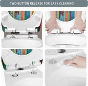 Bolt Edge Toiletbril - Met print - Antibacterieel - Softclose - Universeel ontwerp