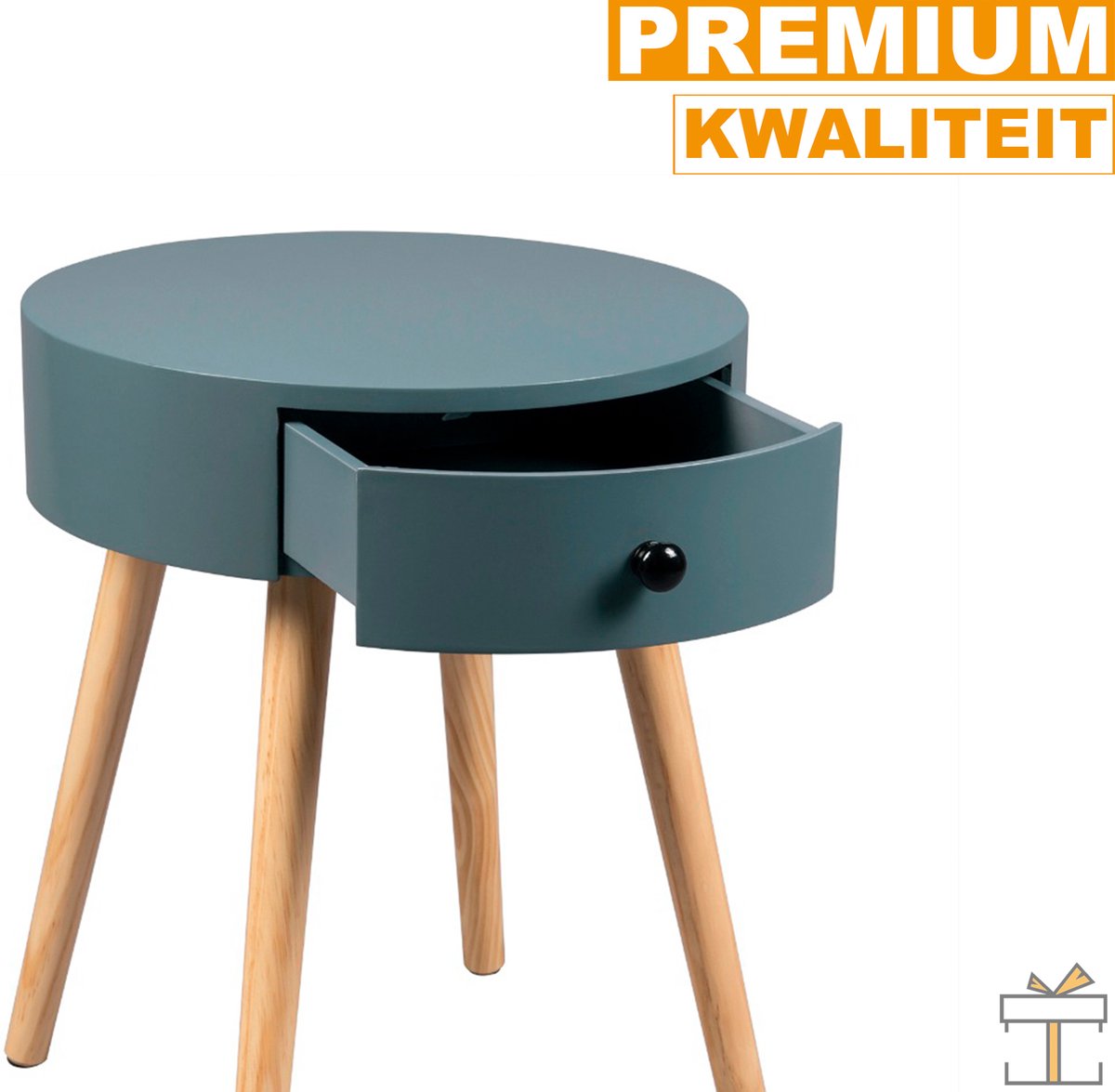 Happyment Ladekastje modern - Nachtkastje - Slaapkamer - Bureau - Kantoor - Ladekast Hout - Grijs - 38x38x48cm