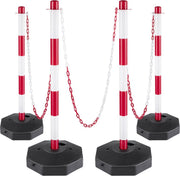 Bolt Edge Afzetpaal - 4 stuks - Rood-wit - Veiligheidspalen - 84 cm - ABS
