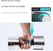 Verstelbare Halterset - Gewichten - Halters - Voor Krachttraining & Thuisfitness - Compacte Stalen Dumbbells van 5 kg - Set van 2