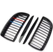 Voorbumper - Voor BMW E90 3-Serie Sedan 2005-2008 - Auto accessoires - Niergrille - Gloss Zwart - M-kleur vinnen