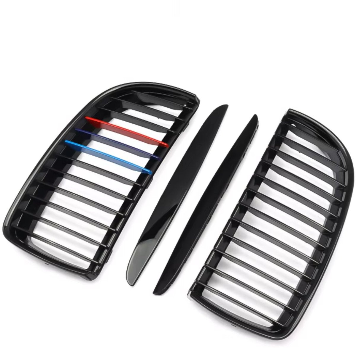 Voorbumper - Voor BMW E90 3-Serie Sedan 2005-2008 - Auto accessoires - Niergrille - Gloss Zwart - M-kleur vinnen