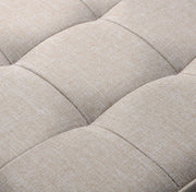 Happyment Poef Beige - Met opbergruimte - Opbergbank Poef - Voetenbank - Opbergbox hocker - Zitkist met deskel - Stof - 50x35x45cm