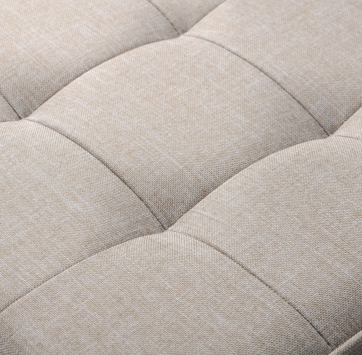 Happyment Poef Beige - Met opbergruimte - Opbergbank Poef - Voetenbank - Opbergbox hocker - Zitkist met deskel - Stof - 50x35x45cm