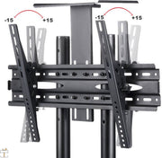 Happyment TV standaard verrijdbaar - Verstelbaar tot 173cm - Mobiele tv voet universeel - Op wielen - 32 t/m 65 inch Black friday - Kerstcadeau