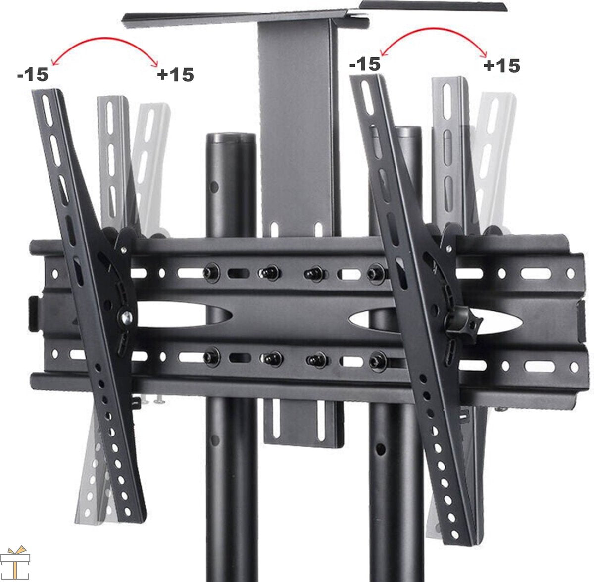 Happyment TV standaard verrijdbaar - Verstelbaar tot 173cm - Mobiele tv voet universeel - Op wielen - 32 t/m 65 inch Black friday - Kerstcadeau