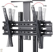 TV Standaard - Verrijdbaar - Verstelbaar tot 173cm - Voor 32-65 inch