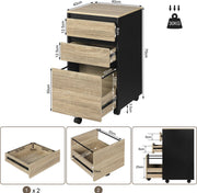 Happyment Luxe archiefkast Lerick - Dossierkast Hout - Bureaukast - Ladeblok bureau - Lichtbruin - 40x70x40 cm (B x H x D)