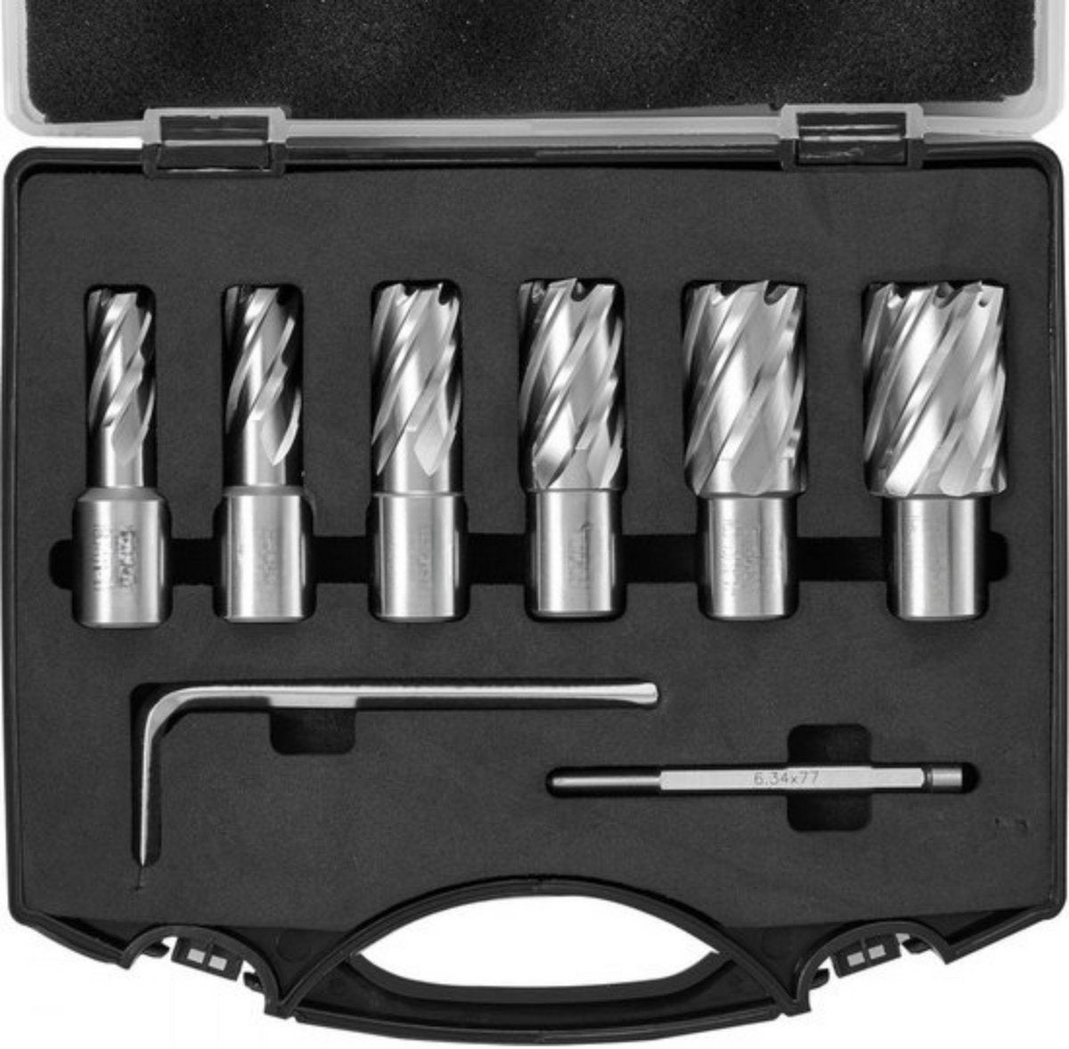 Kroonborenset - Gatenboren - Kernboorset - Voor kernboormachine Kolomboormachine - 6-delig - Accessoires voor Magneetboormachine - Kernborenset