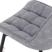 Happyment Luxe Eetkamerstoelen - Lichtgrijs - Fauteuils met armleuning - Woonkamerstoelen - Keukenstoelen - Kuipstoel - PU leer - Set van 2