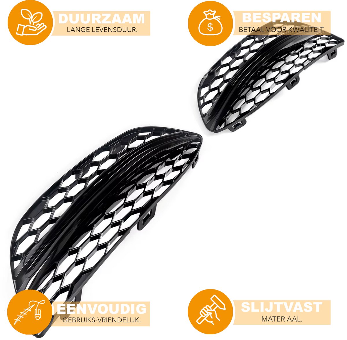 Voorbumper - Voor Mercedes C-Klasse W205 C205 2014-2018 - Auto accessoires - Mistlichtgrille - Bezel set LH + RH