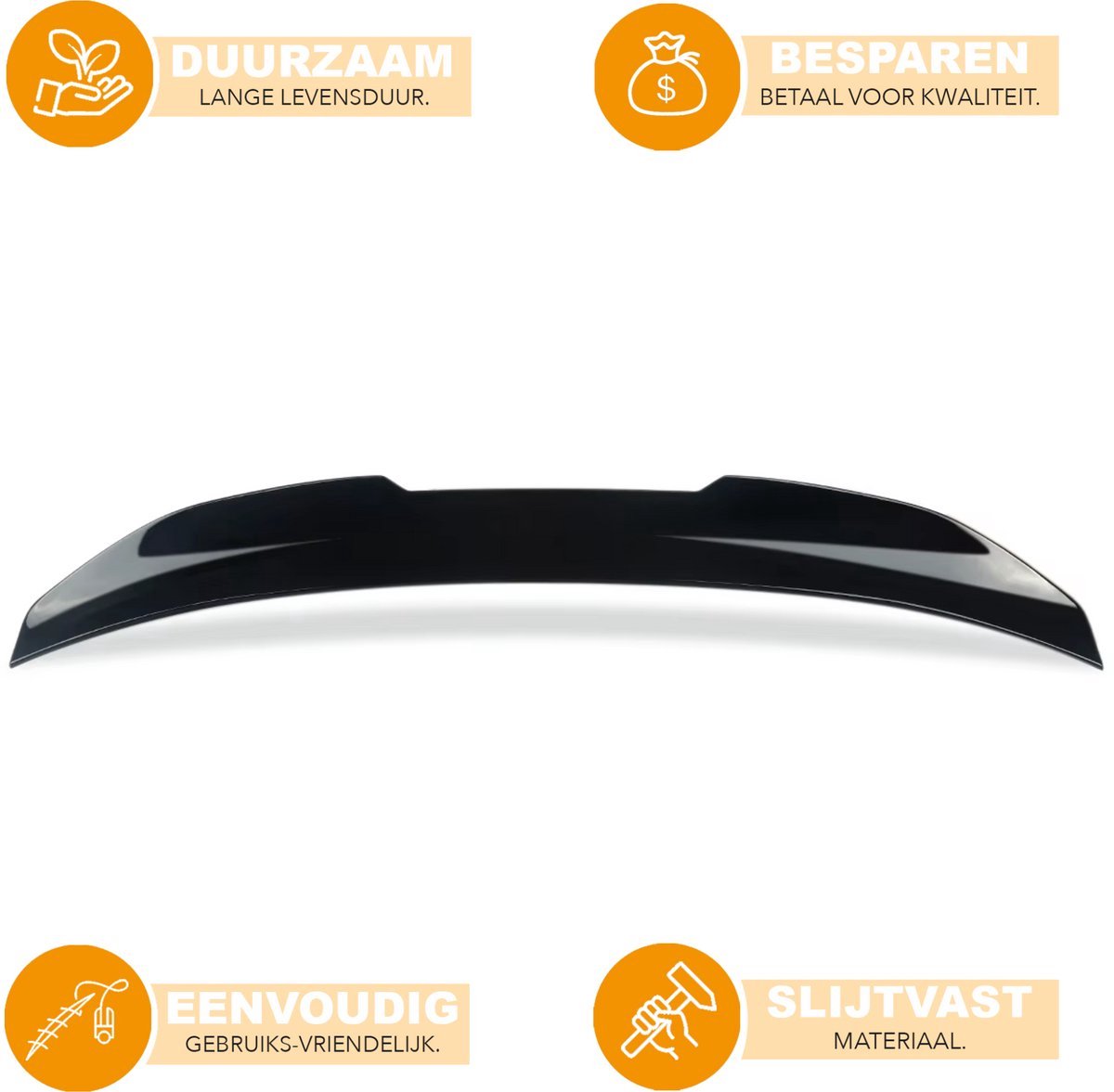 Spoiler Ravix - Kofferbak Lip Spoiler - Voor BMW 5 Serie M5 G30 (2017-2022) - Glanzend Zwart - Auto accessoires