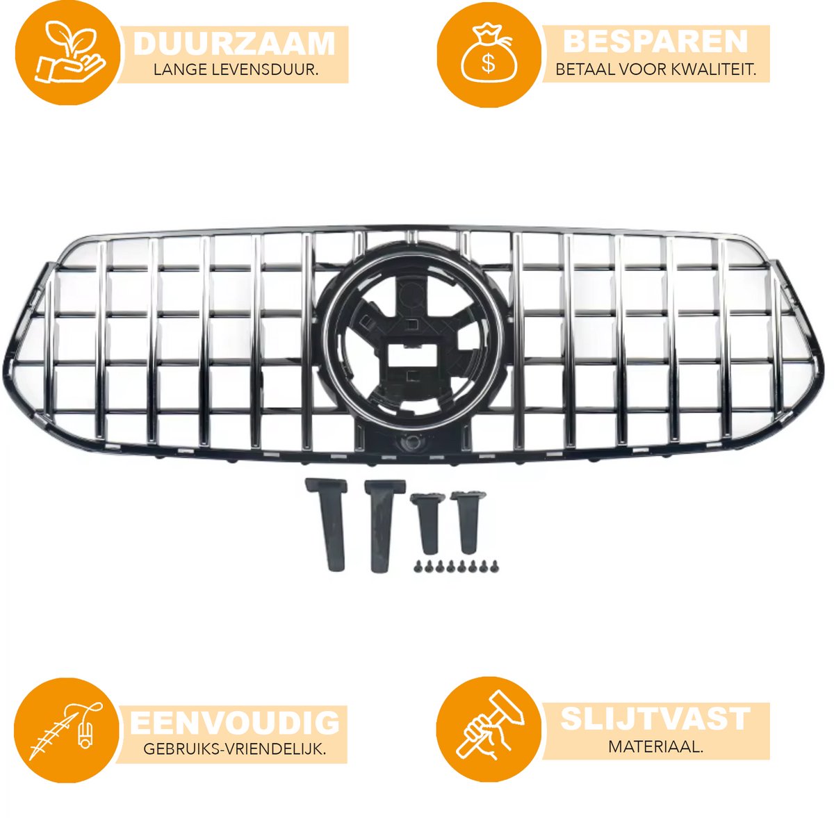 Voorbumper - Voor Mercedes GLE-Klasse W167/V167/C167 2020-2022 - Auto accessoires - Voorgrille - GT Grille - Chroom/Zwart