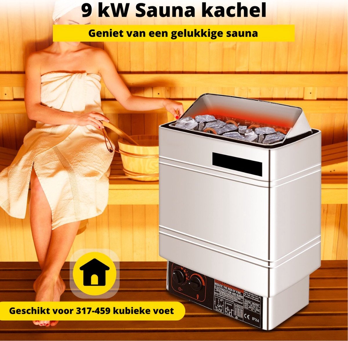 Happyment Sauna Generator - Saunacabine - Finse Sauna - Stoomcabine - Met Afstandsbediening - Sauna tent - 9Kw