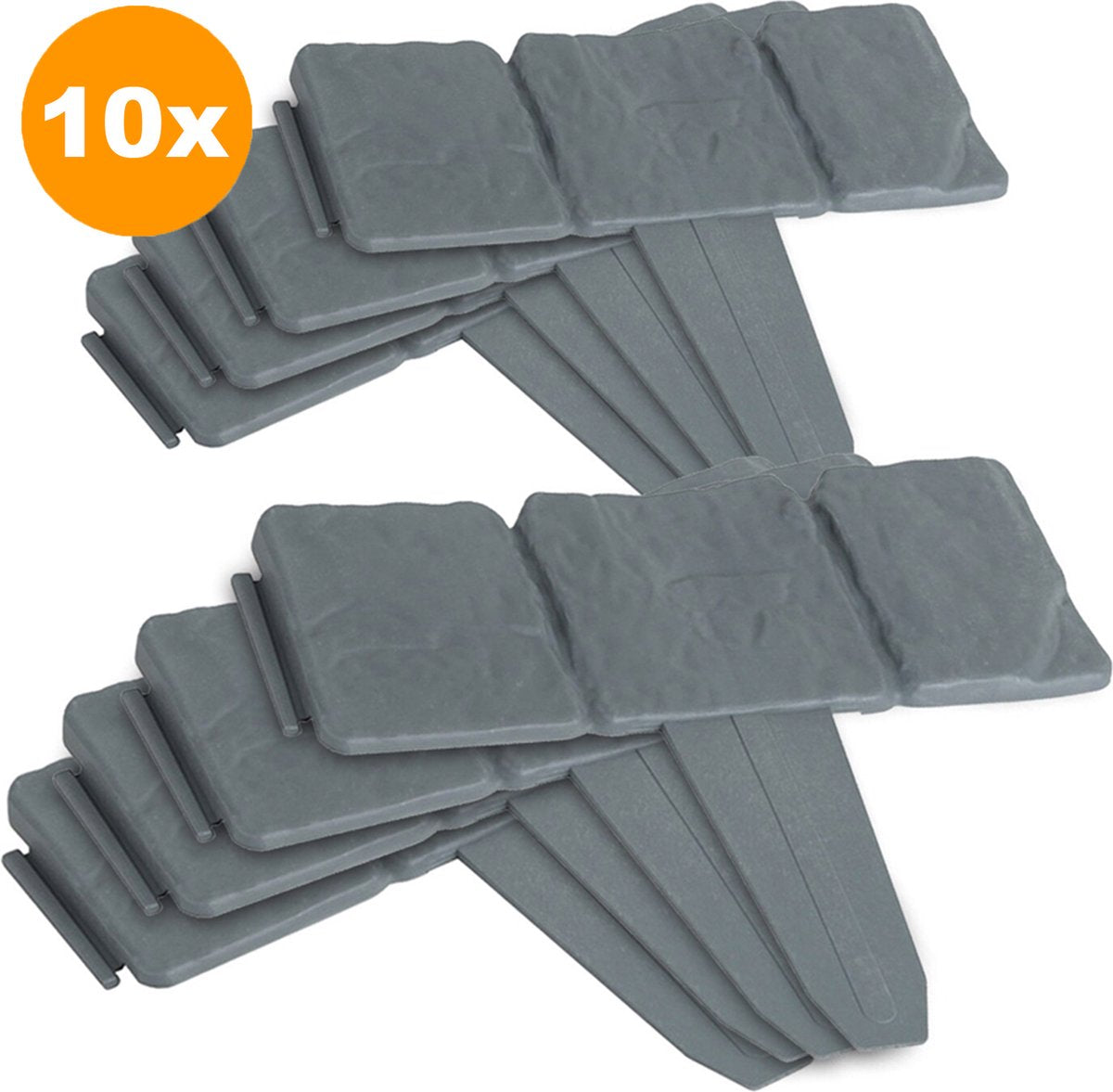 Happyment® Tuinhek 10 stuks - Uitbreidbaar - Perkafzetting - Borderrand - Palissade - Gras gazonrand - Moestuin - 250x10CM