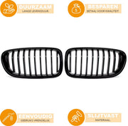 Grille Racing Nitro - Voorbumper Grille - Voor BMW F10/F11 528i/535i/550i (2010-2016) - Racing Mesh Grill - Auto Accessoires