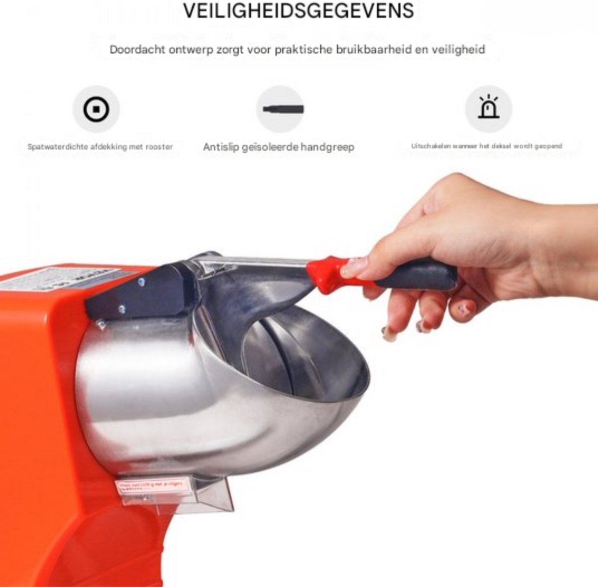 Elektrische ice crusher - 100KG/u - IJsbreker Machine - Ijscrushers - Ijsvergruizer - Slush puppy - Icebreaker - Incl. Extra Messen