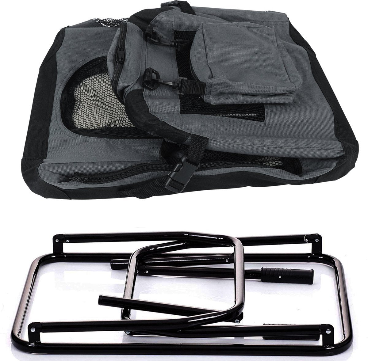 Bolt Edge Hondenbench - Grijs - 70x52x52cm - Opvouwbaar - Voor transport en thuis