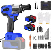 Accu-Slagmoersleutel Tavien - 1/2 Inch Borstelloos Slagpistool met 450 N.m Koppel - 3200 tpm Variabele Snelheid en 4 Dopsets