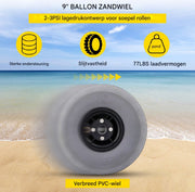 Happyment strandballonwielen - Kruiwagenwiel - Transport