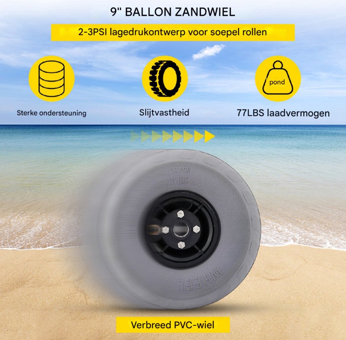Happyment strandballonwielen - Kruiwagenwiel - Transport