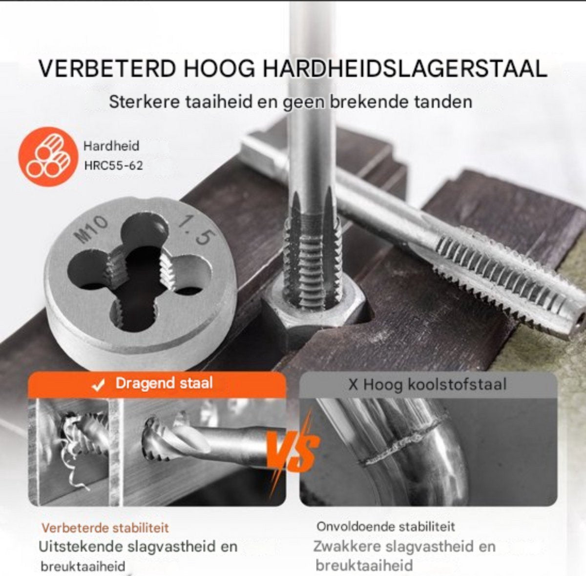 Draadtapset 60 delig - Draadsnijder - Tapset - SchroefdraadTappenset - Draadsnijset - Machinetap van lagerstaal