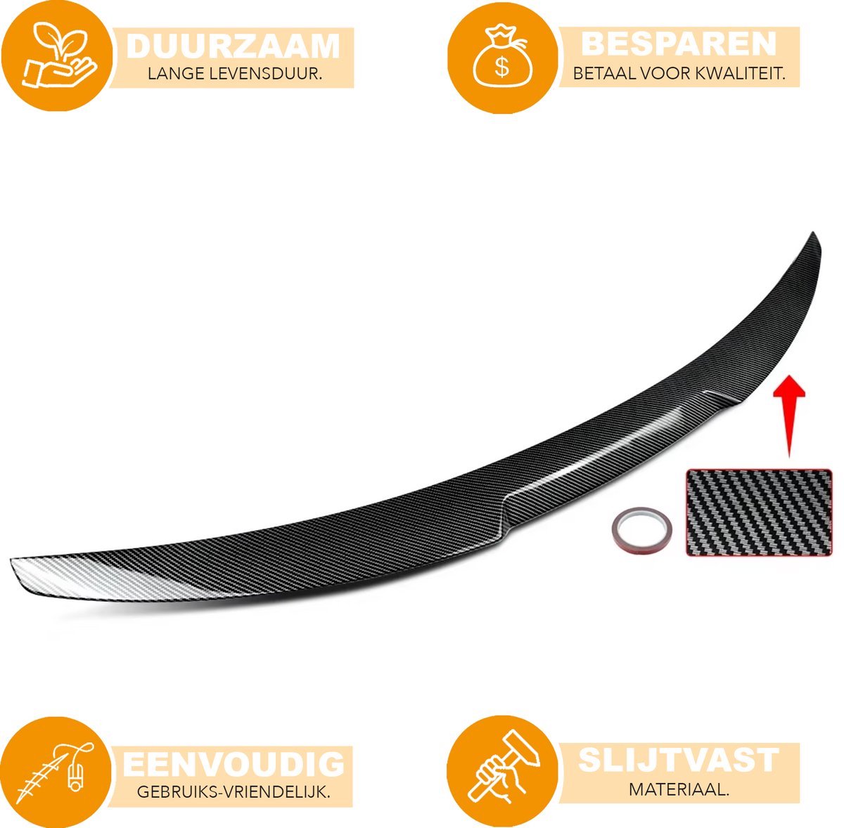 Spoiler Blade Torrix - Achterste Kofferbak Spoiler - M4 Stijl - Koolstofvezel Look - Auto accessoires - Voor BMW G22/G82 M4 Coupe (2021-2022)