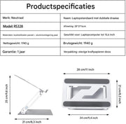 Laptopstandaard Vaylen - Ergonomisch - Verstelbaar en opvouwbaar - Notebook- en Tablet Houder voor MacBook en iPad