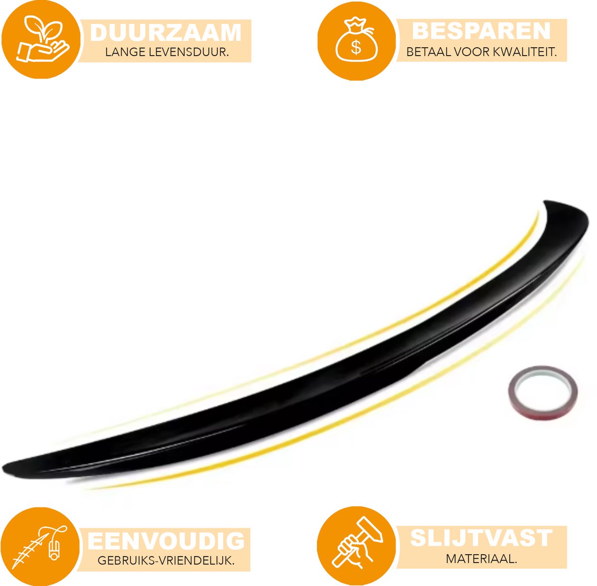 Achterspoiler - Voor BMW 5-Serie F10 Sedan 2010-2016 - Auto accessoires - M Performance stijl - Gloss Zwart