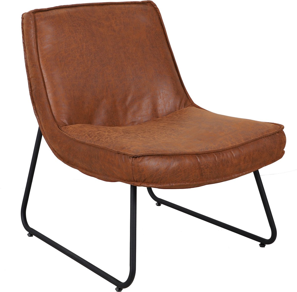 Happyment Relaxstoel Zilino - Fauteuil cognac - Woonkamer - Met armleuning