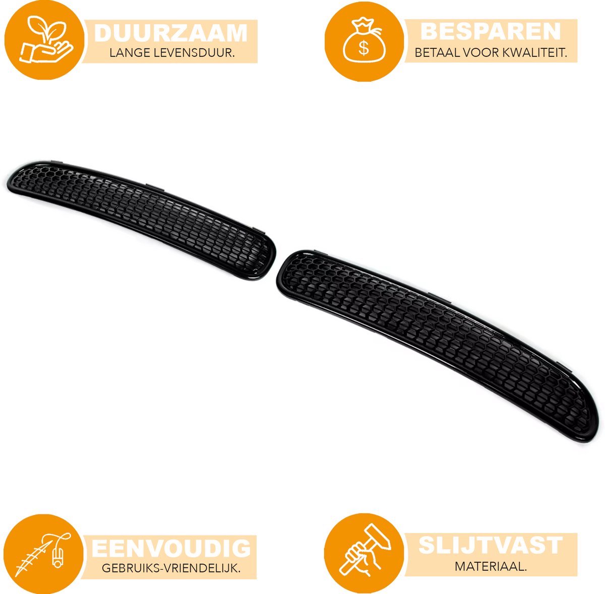 Grille Front Nextron - Voorbumper grill Deluxe - Voor Mini Cooper R50/R52/R53 - Honingraat Mesh