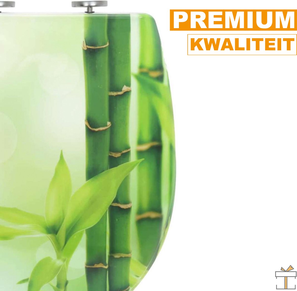 Happyment Antibacteriële Toiletbril Bamboe groen - Met Softclose - Universeel - Toiletbrillen - WC Bril - Toiletzitting