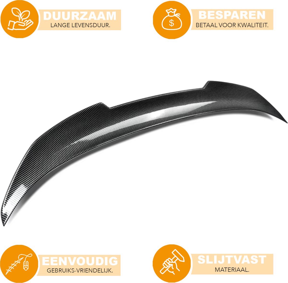 Spoiler Voltrix - Spoiler - Voor BMW F44 228i/M235i Gran Coupe (2020-2022) - PSM Stijl Highkick - Zwart - Auto accessoires