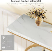 Moderne Haltafel Luno - 100cm - Consoletafel Wandtafel - Goud - Voor Woonkamer of Gang