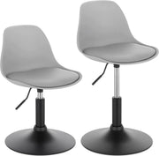Mini Barkruk - Grijs - Kunstleer - Verstelbaar - Zithoogte 37-49cm - Keuken
