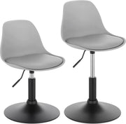 Mini Barkruk Ziva - Grijs - Set van 1 - Kleine ronde kruk - Keuken - Barstoel - Kunstleer - Verstelbaar in hoogte - Zithoogte 37-49cm