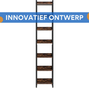 Boekenkast - 200cm - Hoog - Wandplank - Boekenrek - 7-laags