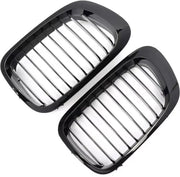 Voorbumper grille deluxe - Voor BMW E46 (1999-2003) 320i/323i/325i/328i/M3 (2000-2007) - Gloss Black - Racing Grills - Auto accessoires