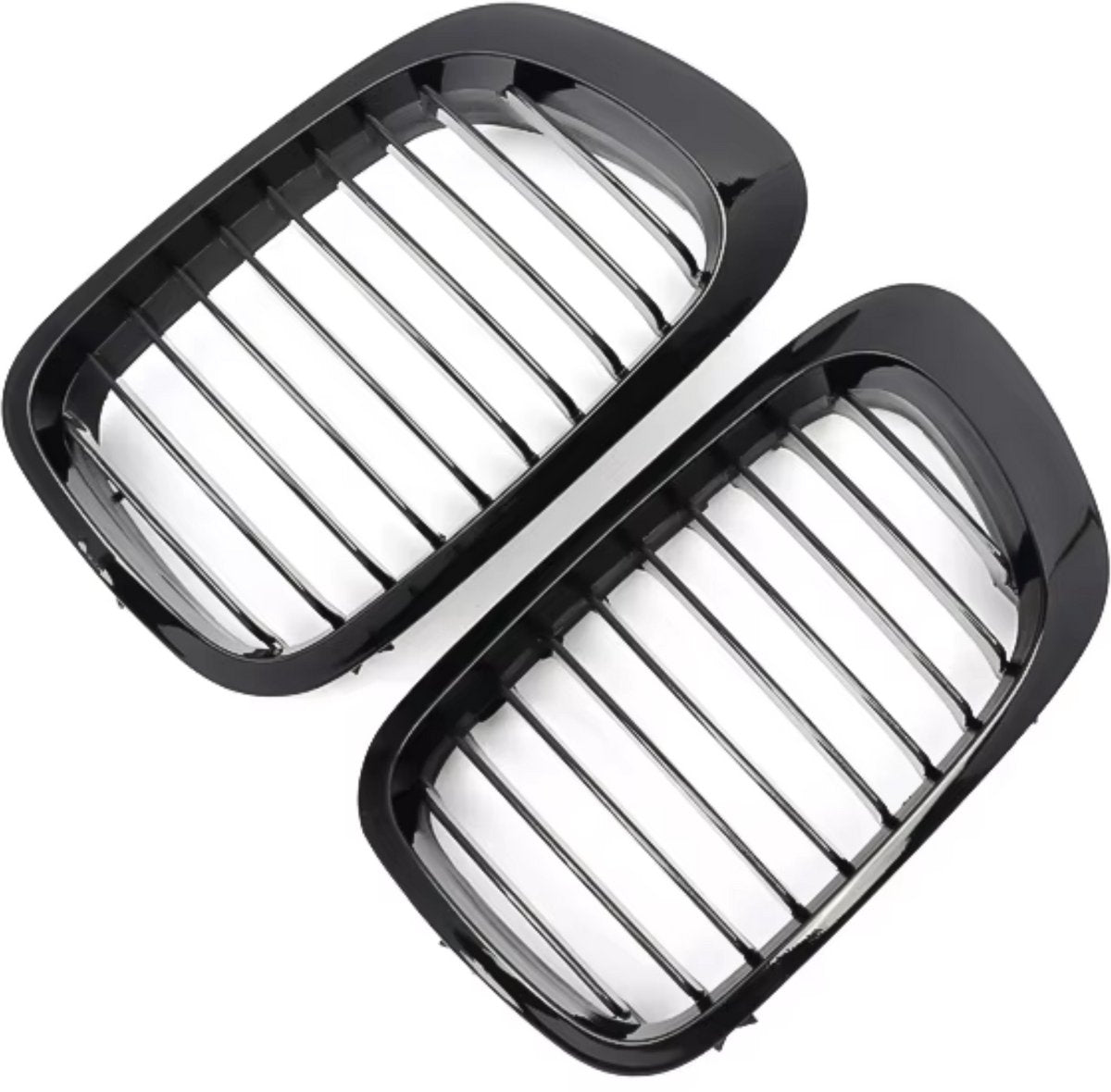 Voorbumper grille deluxe - Voor BMW E46 (1999-2003) 320i/323i/325i/328i/M3 (2000-2007) - Gloss Black - Racing Grills - Auto accessoires