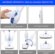 Elektrische Stoommop Tavien - 12 in 1 - 120 Graden Draaibare Kop voor Vloerreiniging - 5000W Stoomreiniger met 400ml Watertank