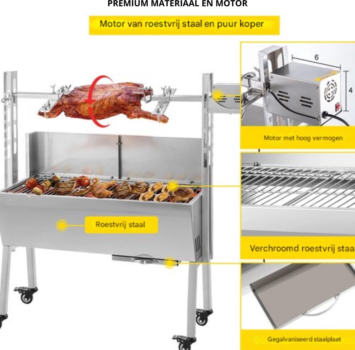 Elektrische BBQ - Grill Functie - Rookvrij Voor Binnen of Buiten - Moderne Look