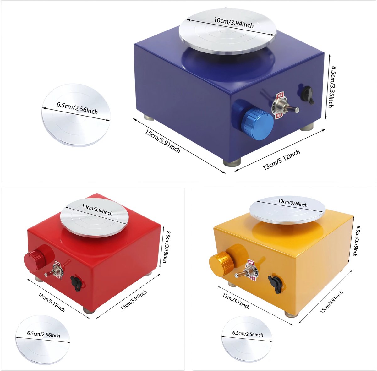 Mini Pottenbakkersschijf - Draaischijf - Pottenbakken - Voor Onderwijs, DIY & Winkels -Blauw