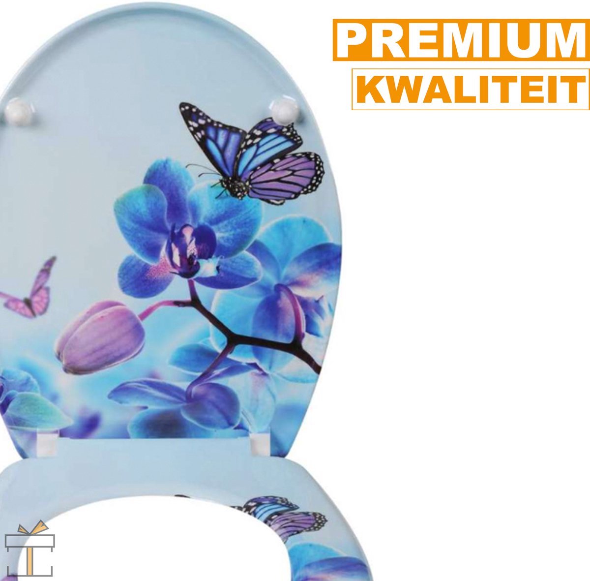 Bolt Edge Toiletbril - Dilly print - Antibacterieel - Softclose - Universeel ontwerp