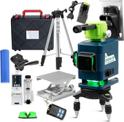 Happyment Zelfnivellerende Kruislijnlaser PRO - Laserwaterpas - Lijnlaser - Bouwlaser - Uitgebreide Set - Met statief - Opbergkoffer