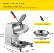 Happyment Ijscrusher Deluxe - Zilver - Smoothie maker - Slush maker- Cocktail ijs - RVS