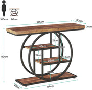 Consoletafel Novio - Sidetafel - Wandtafel - Haltafel - Goud/Wit - Voor Hal of woonkamer of Gang - 105x30x80 cm