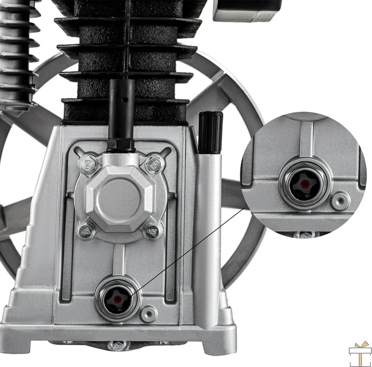 Happyment Luchtcompressor - Hoofdzuiger Twin Cilinder - Eentraps 2.2KW 375 L/Min 12CFM - 11 Bar - 1300Rpm landbouw, industriële & mechanische gebruik.
